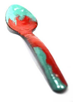 Enameled Copper Spoon